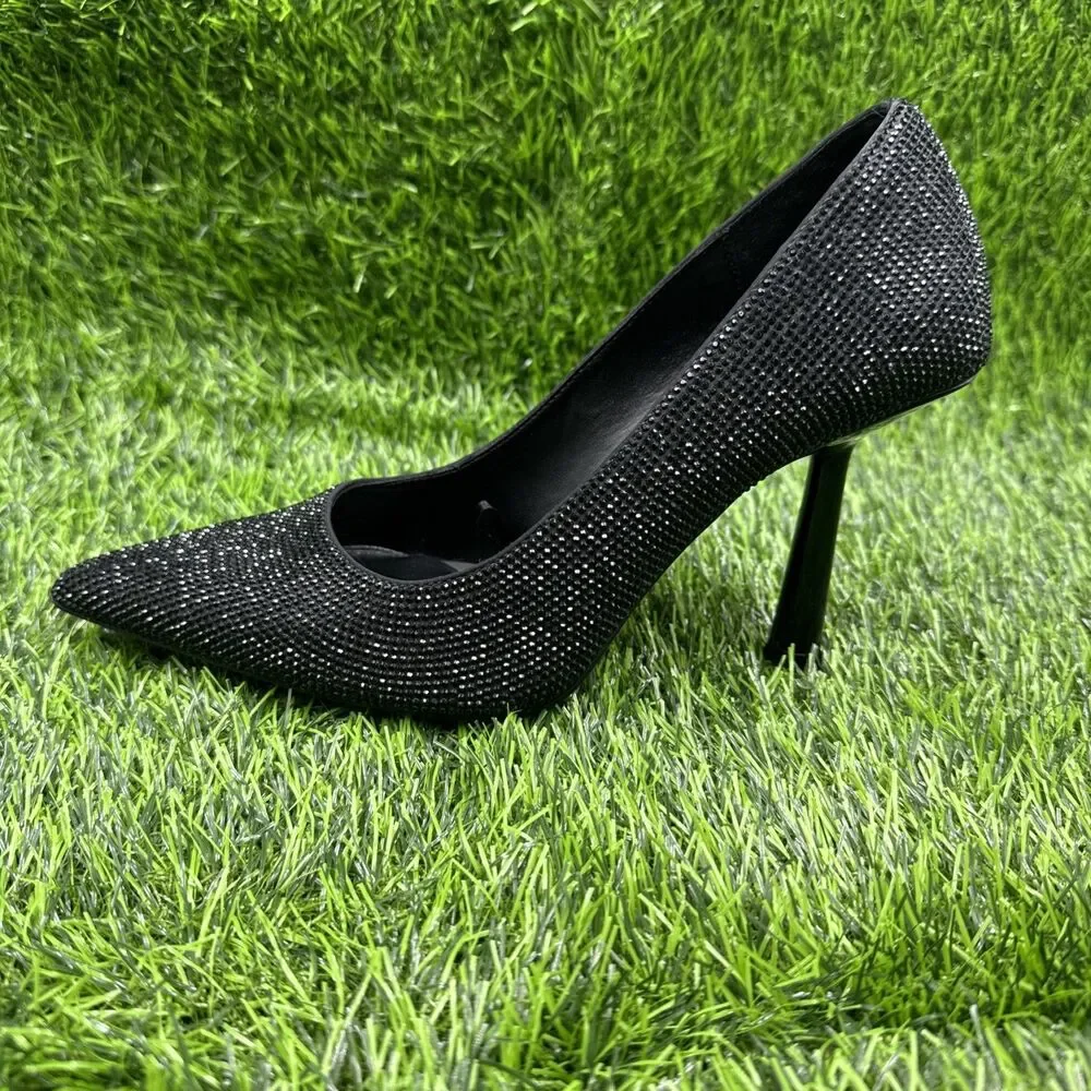 ZARA Women’s Black Studded Closed Pointed Toe High Heels Pumps Shoes Size 37/US7